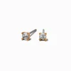 Claire's Clous D'oreilles-Gold-tone Cubic Zirconia 3mm Round Stud Earrings