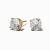 Claire's Clous D'oreilles-Gold-tone Cubic Zirconia 7mm Round Stud Earrings