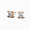 Claire's Clous D'oreilles-Gold-tone Cubic Zirconia 5mm Square Stud Earrings