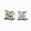 Claire's Clous D'oreilles-Gold-tone Cubic Zirconia 7mm Square Stud Earrings