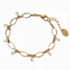 Claire's Bracelets-Gold-tone Delicate Oval Cubic Zirconia Chain Bracelet