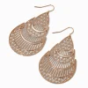 Claire's Pendantes-Gold-tone Filigree Teardrop Drop Earrings