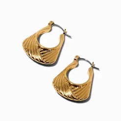 Claire's Anneaux-Gold-tone Handbag Hoop Earrings