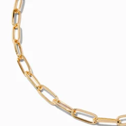 Claire's Colliers-Gold-tone Large Paperclip Stackable Short Chain Necklace