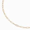 Claire's Colliers-Gold-tone Medium Paperclip Stackable Chain Necklace