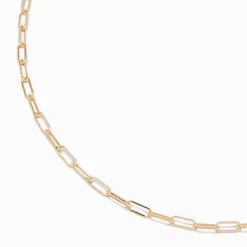 Claire's Colliers-Gold-tone Medium Paperclip Stackable Chain Necklace