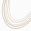 Claire's Colliers-Gold-tone Mixed Multi-Strand Chain Necklace