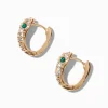 Claire's Anneaux-Gold-tone Pavé Snake Huggie Hoop Earrings