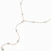 Claire's Colliers-Gold-tone Pearl Confetti Y-Neck Chain Necklace