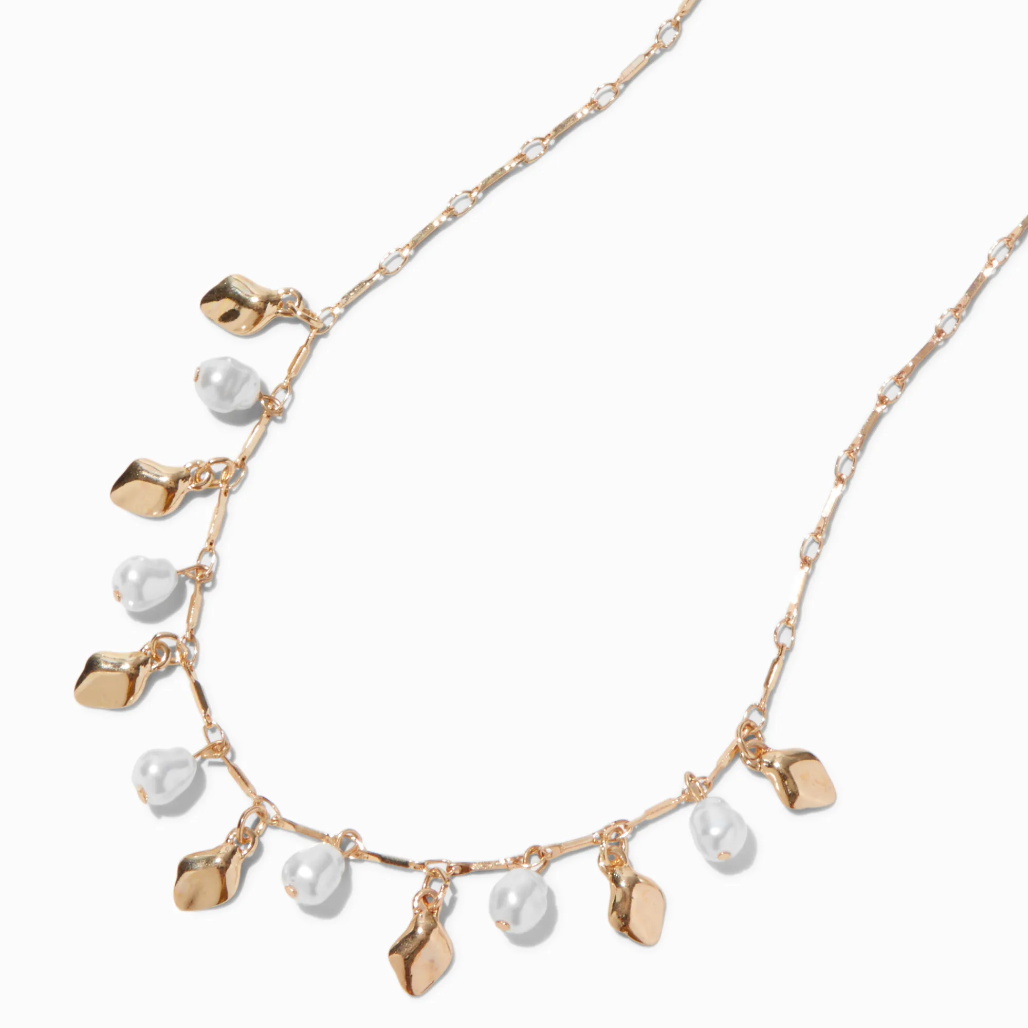 Claire's Colliers-Gold-tone Pearl Dangle Necklace