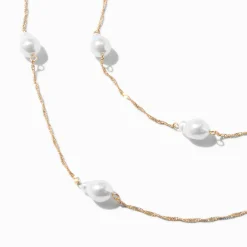 Claire's Colliers-Gold-tone Pearl Multi-Strand Necklace