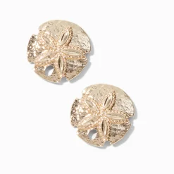 Claire's Clous D'oreilles-Gold-tone Sand Dollar Stud Earrings