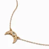 Claire's Colliers-Gold-tone Sideways Crescent Moon Pendant Necklace