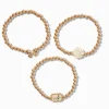 Claire's Bracelets-Gold-tone Uptown Stretch Bracelets - 3 Pack