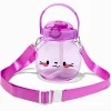 Claire's Gourdes Et Tasses-Gourde à bandoulière à tête de chat violette