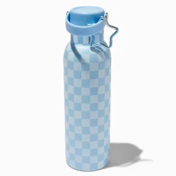 Claire's Gourdes Et Tasses-Gourde en acier inoxydable bleue à carreaux