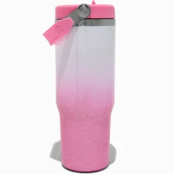 Claire's Gourdes Et Tasses-Gourde en acier inoxydable rose pailletée