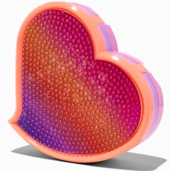 Claire's Coffrets Et Palettes-Grande palette de maquillage cœur bling-bling corail