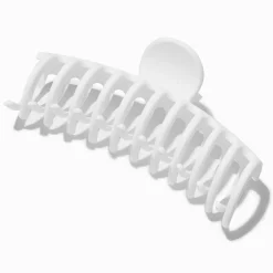 Claire's Barrettes Et Pinces-Grande pince à cheveux blanche mate