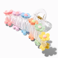 Claire's Barrettes Et Pinces-Grande pince à cheveux marguerite pastel transparente