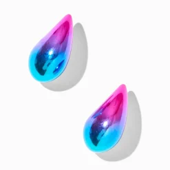 Claire's Pendantes-Grandes pendantes 2,5 cm haricot anodisé arc-en-ciel