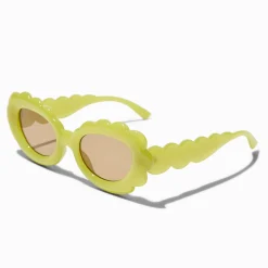 Claire's Lunettes-Green Puffy Wavy Sunglasses