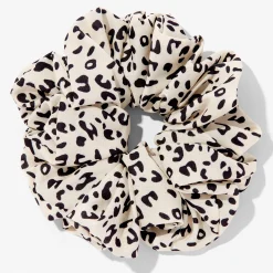 Claire's Chouchous-Gros chouchou avec imprimé animal couleur crème