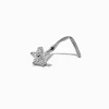Claire's Bijoux De Piercing-20G Silver-tone Stainless Steel Cubic Zirconia Flower Threadless Corkscrew Nose Stud