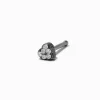 Claire's Bijoux De Piercing-20G Silver-tone Titanium Cubic Zirconia Heart Crystal Nose Stud
