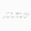 Claire's Bijoux De Piercing-22G Sterling Silver Dainty Crystal Nose Studs & Hoop - 9 Pack