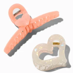 Claire's Barrettes Et Pinces-Heart Mixed Hair Claws - 2 Pack