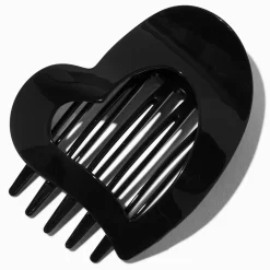 Claire's Barrettes Et Pinces-Heart Yoga Hair Claw - Black