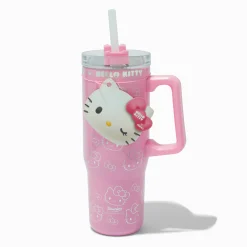 Claire's Gourdes Et Tasses-Hello Kitty® Claire's Exclusive Pink Stainless Steel Handled Tumbler