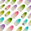 Claire's Ongles-Holographic Seashell Long Almond Vegan Faux Nail Set - 24 Pack