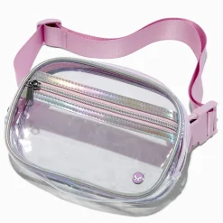 Claire's Sacs Banane-Iridescent Lavender Clear Belt Bag