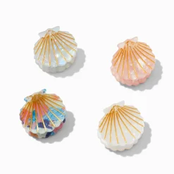 Claire's Barrettes Et Pinces-Iridescent Seashell Small Hair Claws - 4 Pack