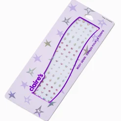 Claire's Paillettes Et Bijoux De Peau-Iridescent Shapes Body Gems - 100 Pack