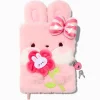 Claire's Cahiers Et Journaux Intimes-Journal à cadenas en fausse fourrure lapin rose