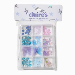Claire's Paillettes Et Bijoux De Peau-Kit de body art assortiment bleu et violet