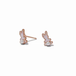 Claire's Clous D'oreilles-18k Rose Gold Plated Pearl Bum Bunny Stud Earrings