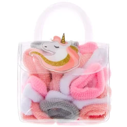 Claire's Élastiques-Élastiques à cheveux en sachet licorne Club Claire's - Lot de 38