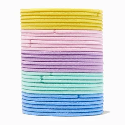 Claire's Élastiques-Élastiques de luxe tons pastel variés - Lot de 30