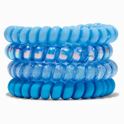 Claire's Élastiques|Élastiques Spirale-Élastiques en spirale bleus plage - Lot de 4
