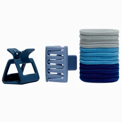 Claire's Élastiques|Barrettes Et Pinces-Élastiques et pinces à cheveux athlétiques bleus - Lot de 14