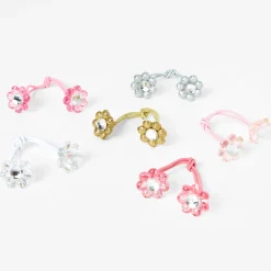 Claire's Élastiques-Élastiques à fleurs multicolores roses Claire's Club - Lot de 6