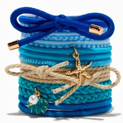 Claire's Élastiques-Élastiques front de mer bleus - Lot de 12