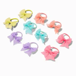 Claire's Noeuds Pour Cheveux|Élastiques-Élastiques à nœud en mousseline Claire's Club - Lot de 10