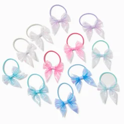 Claire's Noeuds Pour Cheveux|Élastiques-Élastiques à nœuds iridescents Claire's Club - Lot de 12