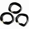Claire's Élastiques-Élastiques perlés couleur dorée noirs plats - Lot de 3