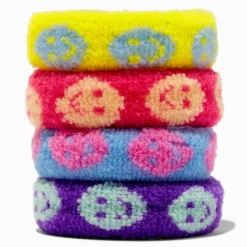 Claire's Élastiques-Élastiques roulés imprimé fluo - Lot de 4